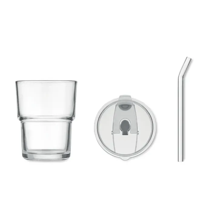 Glass tumbler with straw 400ml - MO2502 (MOCN#22)